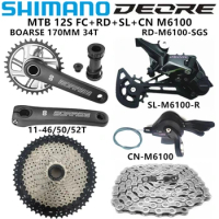 SHIMANO DEORE MTB 12V M6100 RD+SL+CN-M6100 SUNSHINE-SZ 11-46/50/52T And BOARSE 34T 170mm 12 Speed Bike Shift Kit Original