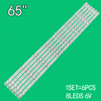 1set=6pcs 8LEDs 6v 615mm for 65-inch LCD TV backlight strip 65HR330M08A1 4C-LB6508-HR01J TCL 65A361 65V2 65L2 65D6 65V6 L65P65US