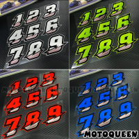 EcoDrive Gear Motorcycle Racing Arabic DIY 123456789 Number Stickers Fuel Tank Side Cover Fairing He
