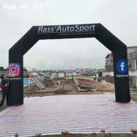Giant Black Inflatable Start Line Archway for Bike Race Advertising Promotion
