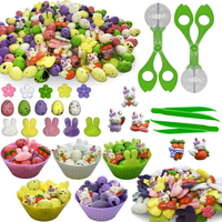 226pcs Easter Sensory Bin Filler Fine Motor Toys Spring Sensory Bin Items 100 Easter Foam Eggs 50 Fe