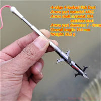 New 4-edge 4-barbed Hunting Stainless steel Fish Dart with Strong Magnetic Slingshot Catapult Shooting Bow Arrow Fishing Tool