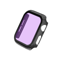 Carbon Fiber case For Apple Watch 49mm 45mm/41mm 44mm 40mm Screen Protector Glass Protector Cover Iwatch Series 3 SE 6 7 8 ultra