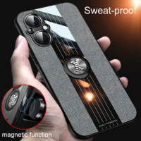 luxury Case For OPPO A72 A74 A75 A83 A85 A91 A92 A92S A93S A94 A95 A96 A97 Magnetic Ring Stand Shockproof Cloth Back Phone Cover
