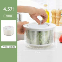 日本畅销進口蔬菜脫水器沙拉甩水菜籃脫水機手搖洗菜盆甩菜器瀝水籃平行進口