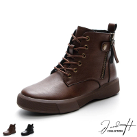 預購 J&amp;H collection 經典英倫風拉鏈釦飾馬丁靴(現+預 棕色 / 黑色)