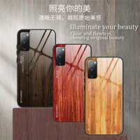 For Samsung S20 FE S20FE G780F Case Wood Grain Tempered Glass Hard Cover Phone Case for Samsung Galaxy S20 FE S20FE 5G G781B