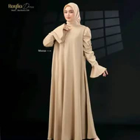 RAYLIA DRESS BY AR RAFI - GAMIS ARRAFI TERBARU POLOS Mocca