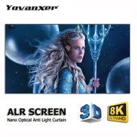 ALR Nano Grey Crystal Projector Screen Anti-light Frameless Projection Screens For Long Throw Projector LT Curtain 4K HD