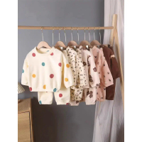 Bộ Đồ Hai Mảnh Cho Trẻ Em, Cho Bé Trai Và Bé Gái, Bộ Đồ Ngủ Lông Cừu Hai Mặt, Nhiều Kích Cỡ Có Sẵn, 