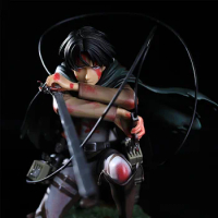 Animation Attack On Titan Levi Bloody Crouching Soldier Commander Handheld Model Desktop Decoration Ornament Gifts
