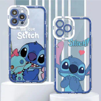 Clear Phone Case for iPhone 15 11 14 Pro Max 13 12 MINI XR X XS 8 7 6 6S Plus Funda Cute Disney Stitch