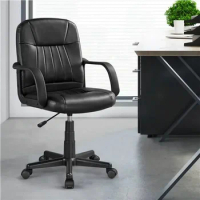 Gaming Office Chair Adjustable Faux Leather Swivel Office Chair Black Computer Armchair Desk Gamer Ergonomic Free Shipping Cover