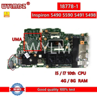 18778-1 i5 / i7 10th CPU 4G/8G RAM notebook Mainboard For Dell Inspiron 5490 5498 5590 Laptop Motherboard Tested 100% work