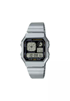 CASIO Vintage A130WE-1A Unisex Digital Watch Silver Stainless Steel Strap