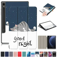 For Coque Samsung Tab S9 FE Case 10.9 inch SM-X510 SM-X516 Cute Paint Smart Cover For Funda Galaxy Tab S9 Fe Tab S9 Case Kids