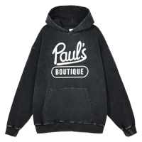 Pauls Boutique Print Hoodies Beastie Boys Rap Hip Hop Men Women Streetwear Tops Autumn Winter Cotton Oversized Black Sweatshirt