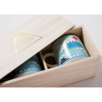 富士山馬賽克磁磚馬克杯木盒禮盒 (一入/兩入款) 送禮 入厝 日本 富士山 馬克杯 酒杯 威士忌杯 生日禮物 情侶對杯