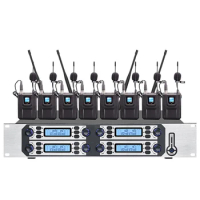 8-channel UHF wireless microphone system condenser microphone lavalier microphone is used for church stage microphone wireless