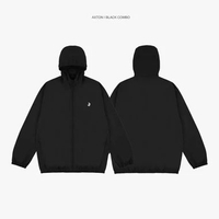 3Second Men's Windbreaker Jacket Regular Fit Taslan Axton OL-C030426 Black XL