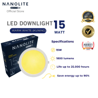 Nanolite Lampu Downlight LED 15W Cahaya Kuning Round Ceiling lamp LED Aesthetic