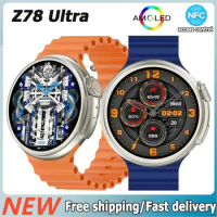 Z78 Ultra Round Sports Smart Watch Men AMOLED Bluetooth Calls Outdoor Compass Altitude Air Pressure Multi-function Smartwatch