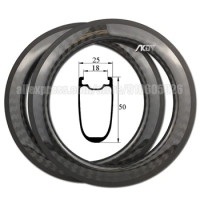 Carbon Rims 20" BMX Wheel Rims 406 Tubeless 50mm*25mm U Brake 20 Inch Rims
