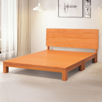Boden-奧納斯6尺雙人加大原木色實木床組/床架(床頭片+床底)