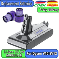 V10 Battery Replacement For Dyson 6000mAh 25.2V V10 Battery Compatible with Dyson SV12 Animal V10 Absolute