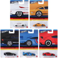 Official Hot Wheels Car Porsche Series Boys Toys 1:64 Diecast Porshce 911 Cayman Turbo Speedster Metal Model Collection Gift