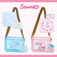 兒童透明斜背包 附方巾&amp;貼紙-三麗鷗 Sanrio 日本進口正版授權