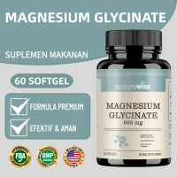 Magnesium Glycinate 625mg, Membantu Relaksasi Otot & Tidur Nyenyak, 60 Softgel