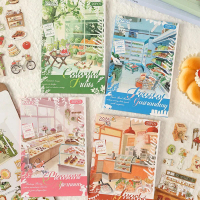 20 Sheets PET Stickers For Journaling, Vintage Transparent Sticker Book For Scrapbooking Supplies, A