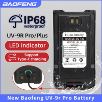 Baofeng UV-9R Pro Waterproof IP68 Li-ion Battery Support Type-C Charge for Baofeng UV-9R Plus Pro UV-XR Portable Walkie Talkie