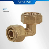 VONE Knee Sock Sok 1/2 Inch 3/4 Inch Siku Sambungan Air Panas Water Heater 1216 1620 Kuningan Brass 