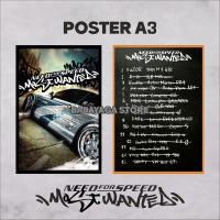 Poster game NFS MOSTWANTED | ukuran A3 bahan ivory 260 gram