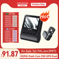 DDPAI Dash Cam Z50 Front and Rear 4K, Cam Car Camera with 2160P Front +1080P Rear, Built-in WiFi GPS, Dual Dash Camera for Cars