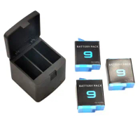 For GoPro 9 Hero9 Rechargeable Lithium Battery+3 Slot Led Charger Smart Charging Storage Box For Go Pro Hero 9 Black Accessories
