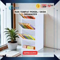 DHWE - Rak Kotak Pensil Rak Tempat Penyimpanan Pensil Pulpen Penghapus Desktop Meja Belajar Meja Kan