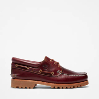 【Timberland 官方旗艦】男款酒紅色經典三孔帆船鞋(50009648)