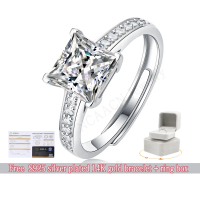 3.0 ct Moissanite Diamond Ring for Women Hypoallergenic Adjustable Design Light Luxury Sparkling Loo