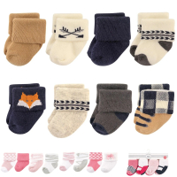 【Hudson Baby】嬰幼兒童襪-反摺加厚短襪8雙組(寶寶襪)
