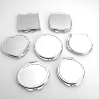 5pcs Silver Compact Mirro Blank, Blank Compact, Round Blank Compact Tray - Compact Mirror Supply - personalized Compact M