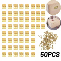 50pcs 8*10mm Mini Cupboard Door Hinges With Screws For Diy Craft Wooden Cabinet Drawer Jewellery Box Furniture Hardware