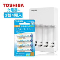 【TOSHIBA 東芝】TNHC-34HBC+日本製三號TNH-3ME-4顆(智慧型低自放充電電池充電組)