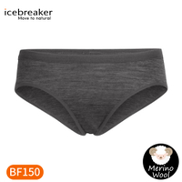 【Icebreaker 女Siren HIP 三角內褲BF150《灰黑》】IB104704/三角褲/內著/內褲