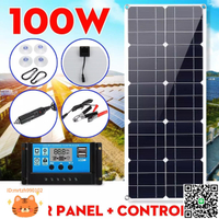 30W 100W  18V 半柔性太陽能板 戶外太陽能充電板 USB手機充電器-淘淘屋 可開發票