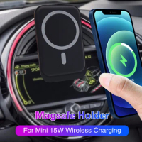 Magsafe Mobile Phone Holder for Mini Cooper One S JCW D F55 F56 F60 F57 Infrared Wireless Charging Cell Support Auto Accessories