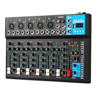 JIY professional 7-channel digital mixer microphone recording DJ mixer stage Bluetooth audio set equipment