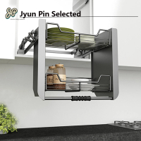 【Jyun Pin 駿品裝修】昇降櫃WD160C(碳鋼亮鉻線籃層架)
